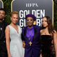 Jackson Lee, Tonya Lewis Lee, Spike Lee and Satchel Lee attend the 2019 Golden Globe Awards ceremony.